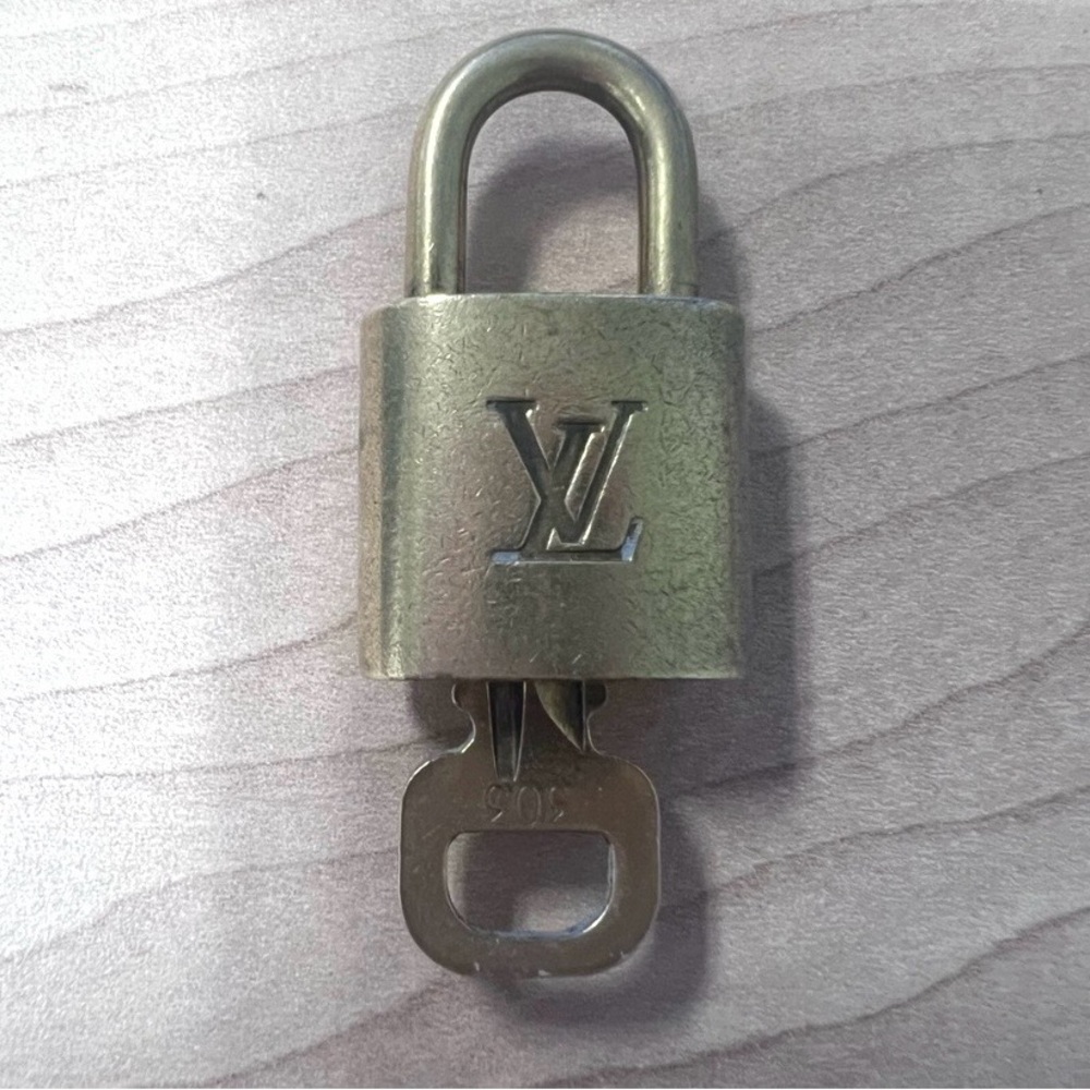 Louis Vuitton Gold Tone Padlock and Key Number 303